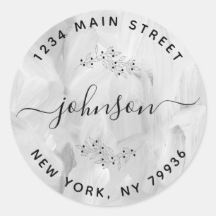 Create Your Own Round Return Address Abstract Classic Round Sticker