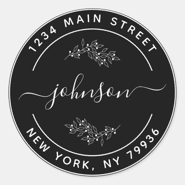 Create Your Own Round Return Address Classic Round Sticker (Front)