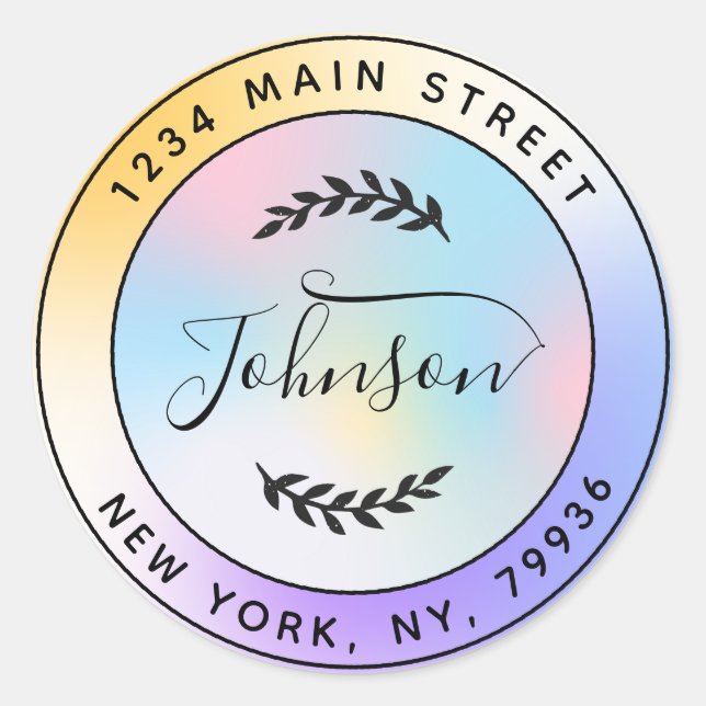 Create Your Own Round Return Address Classic Round Sticker (Front)