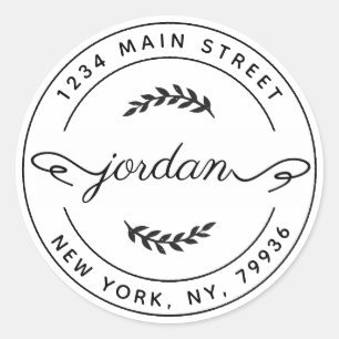 Create Your Own Round Return Address Classic Round Sticker