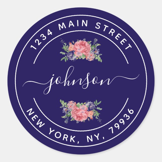 Create Your Own Round Return Address Classic Round Sticker (Front)