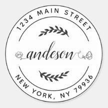 Create Your Own Round Return Address Classic Round