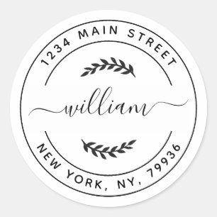 Create Your Own Round Return Address Classic Round Sticker