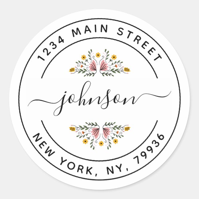 Create Your Own Round Return Address Classic Round Sticker (Front)