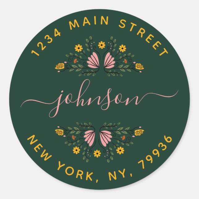 Create Your Own Round Return Address Classic Round Sticker (Front)