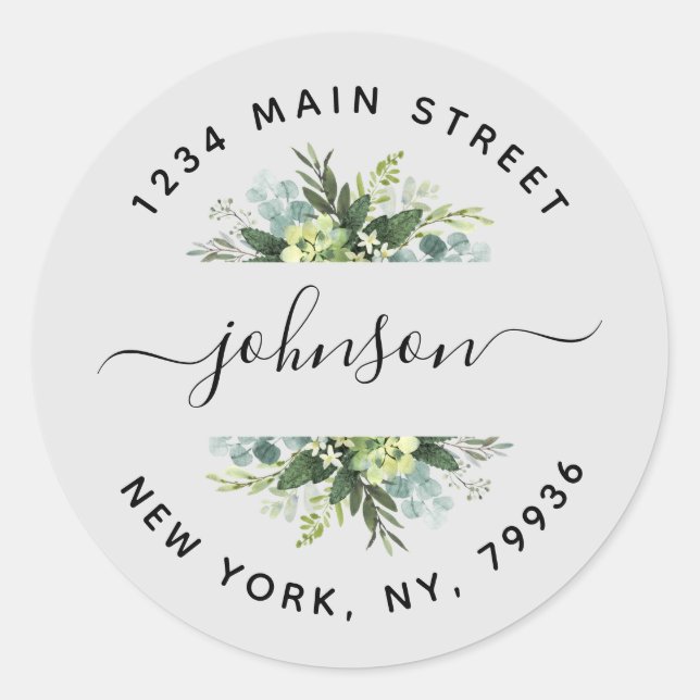Create Your Own Round Return Address Classic Round Sticker (Front)