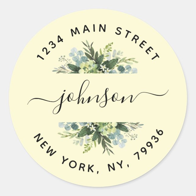 Create Your Own Round Return Address Classic Round Sticker (Front)