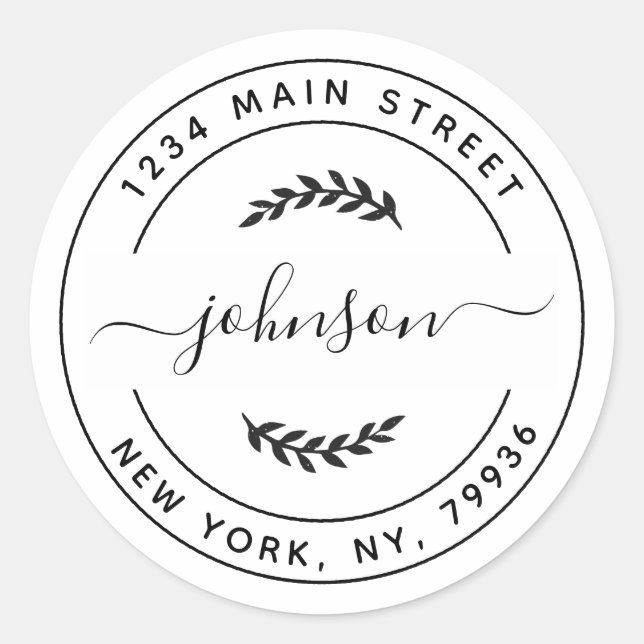 Create Your Own Round Return Address Classic Round Sticker (Front)
