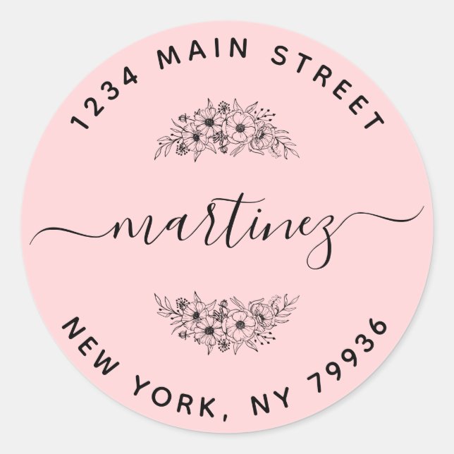 Create Your Own Round Return Address Classic Round Sticker (Front)