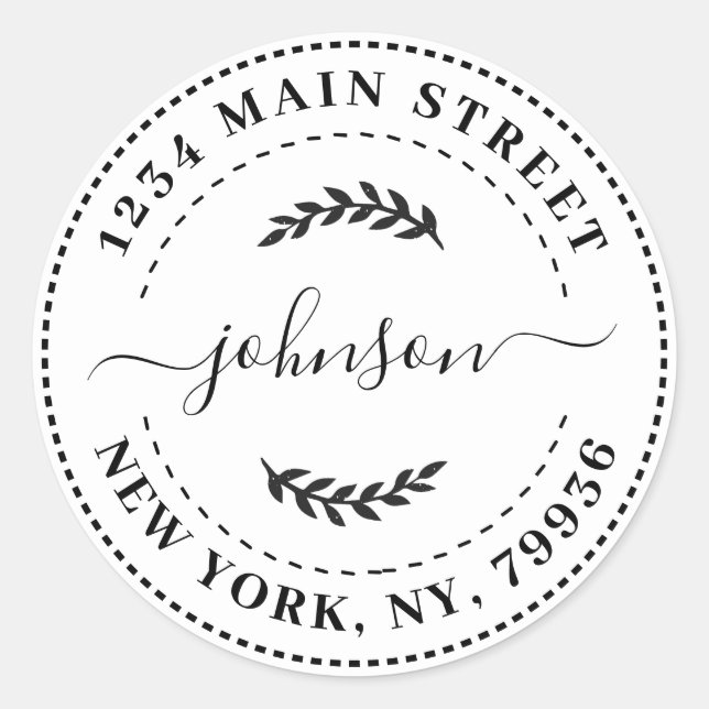 Create Your Own Round Return Address Classic Round Sticker (Front)