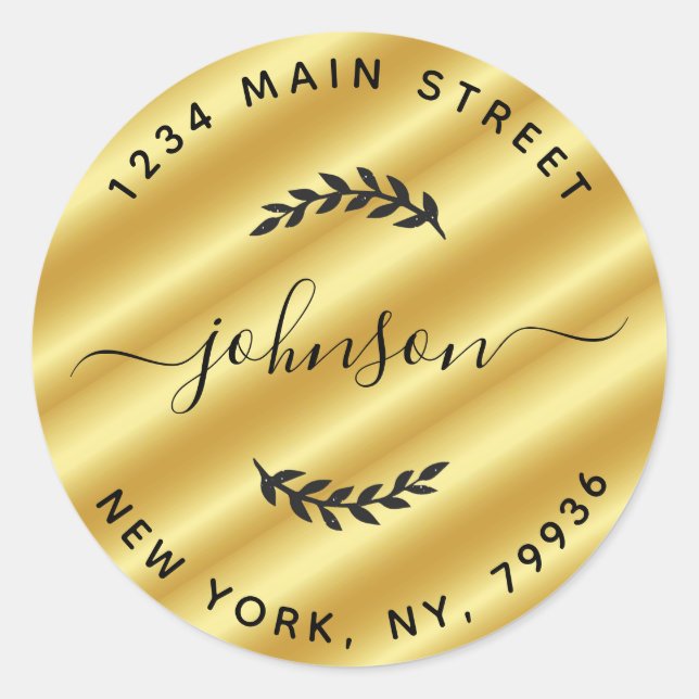 Create Your Own Round Return Address Classic Round Sticker (Front)