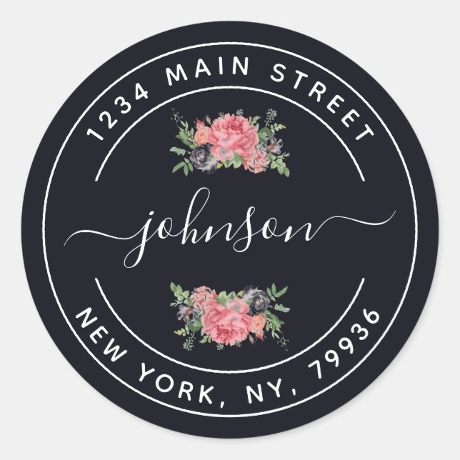 Create Your Own Round Return Address Classic Round Sticker (Front)