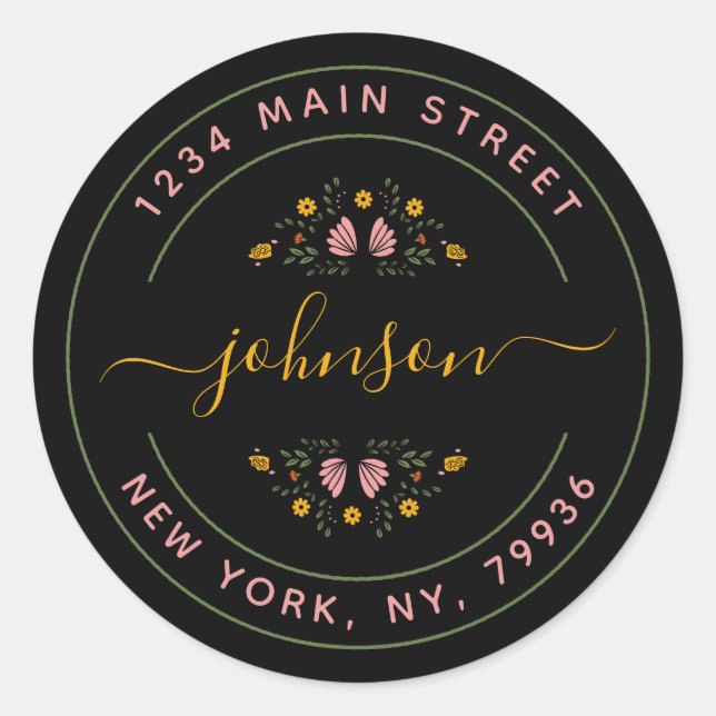 Create Your Own Round Return Address Classic Round Sticker (Front)