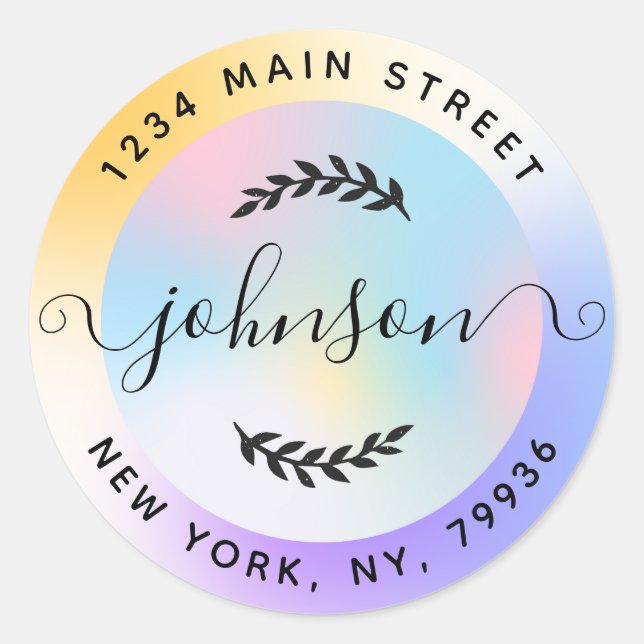 Create Your Own Round Return Address Classic Round Sticker (Front)