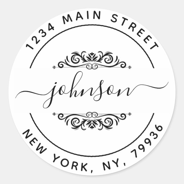 Create Your Own Round Return Address Classic Round Sticker (Front)