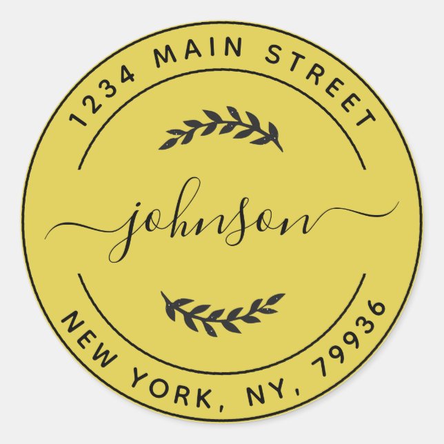 Create Your Own Round Return Address Classic Round Sticker (Front)