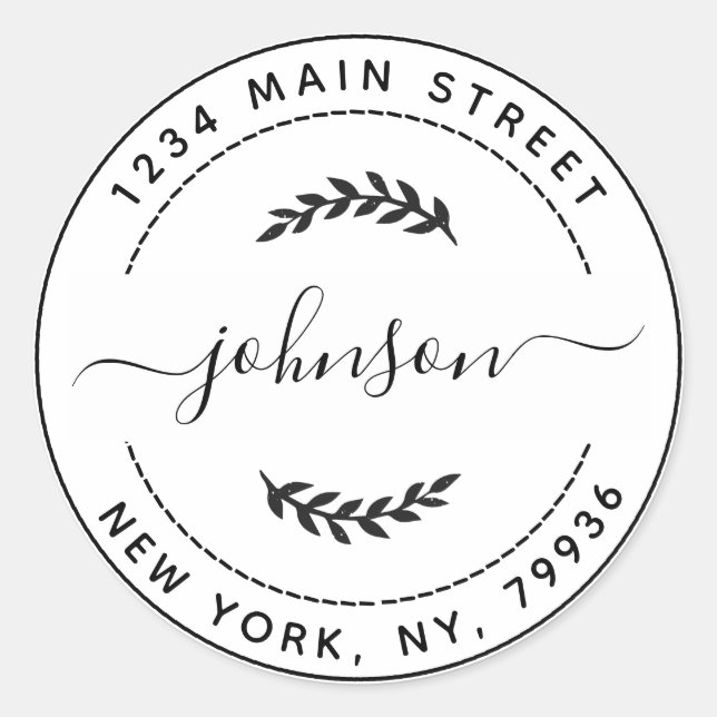 Create Your Own Round Return Address Classic Round Sticker (Front)