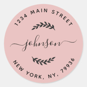 Create Your Own Round Return Address Rose Gold Classic Round Sticker