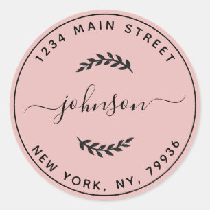 Create Your Own Round Return Address Rose Gold Classic Round Sticker