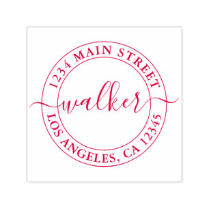 Create Your Own Round Return Address Self-inking S Stamp