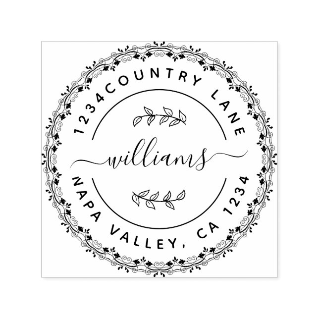 Create Your Own Round Return address Self-inking Stamp (Design)