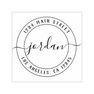 Create Your Own Round Return Address Self-inking Stamp