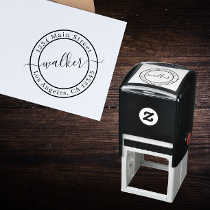 Create Your Own Round Return Address Self-inking Stamp