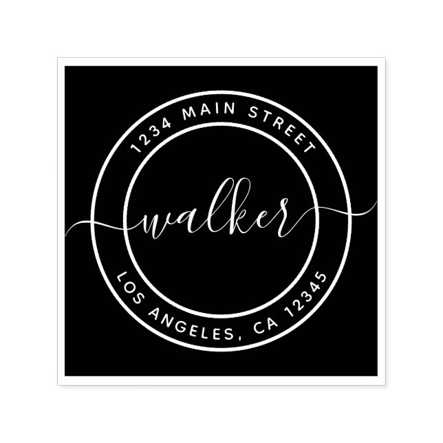 Create Your Own Round Return Address Self-inking Stamp (Design)