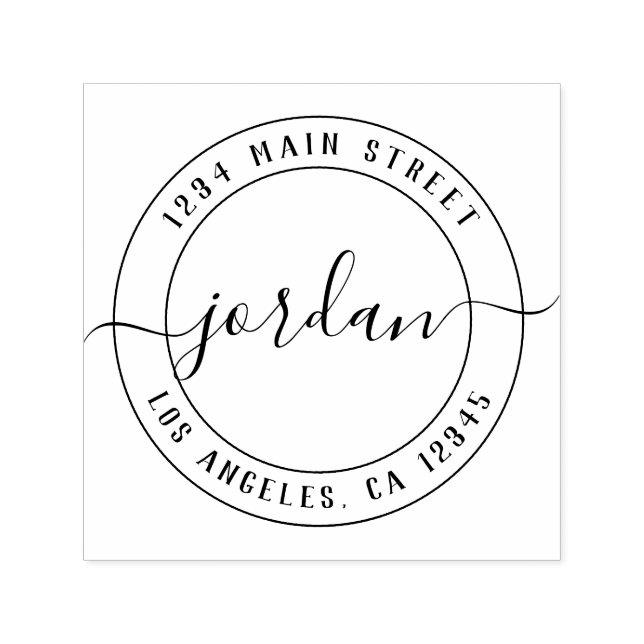 Create Your Own Round Return Address Self-inking Stamp (Design)