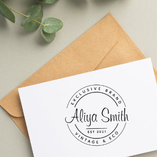 Create Your Own Round Script Logo Self-inking Stamp