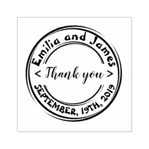 Create your own round wedding Thanks to rubber Stamp