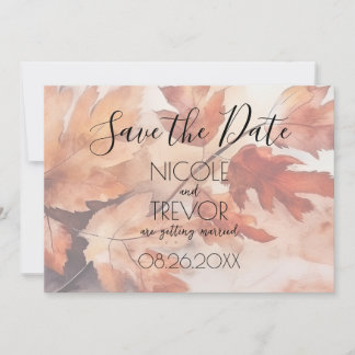 Create Your Own - Rustic Autumn Leaves Save The Date