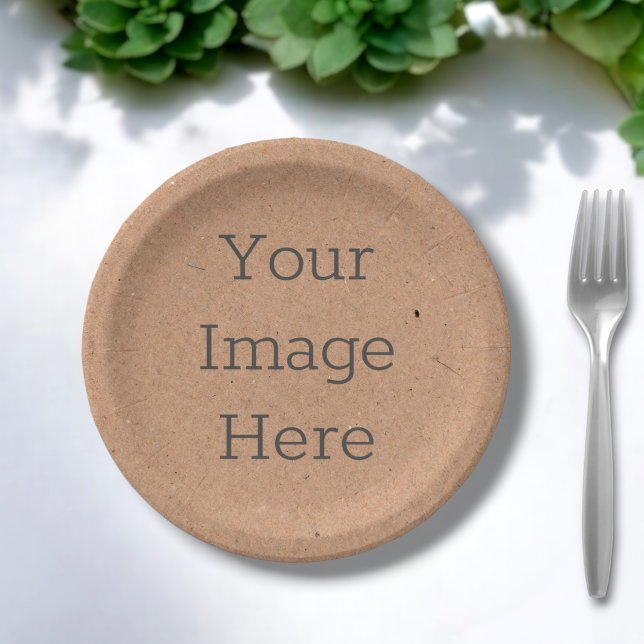 Create Your Own Rustic Brown Kraft Disposable Paper Plate (Creator Uploaded)