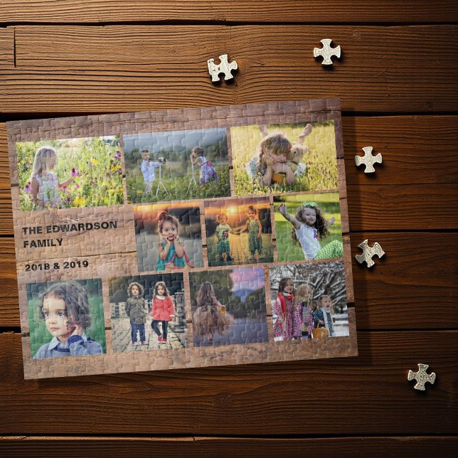 Create your own rustic family photo collage jigsaw puzzle (Create your own personal family photo collage jigsaw puzzle, Great fun !)