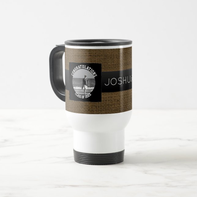 Create Your Own Rustic  | Graduation Photo Travel Mug (Front Left)
