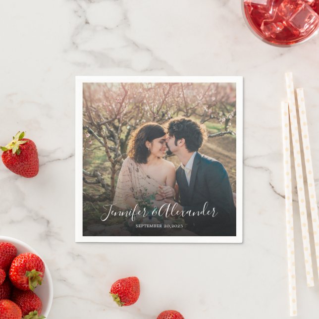 Create your own rustic photo wedding napkin (Insitu)