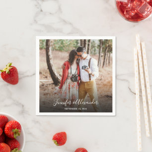 Create your own rustic photo wedding napkin