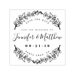 Create Your Own Rustic Script Save The Date Self-inking Stamp