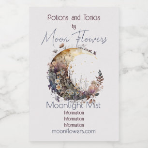 Create Your Own Rustic Sunset Floral Crescent Moon Wine Label