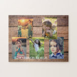 Create your own rustic wood family photo collage jigsaw puzzle<br><div class="desc">Make your own most beautiful family photo collage puzzle.
Family name,  custom photo collage jigsaw puzzle
You can personalize it and add your most beautiful photos. Great fun !</div>