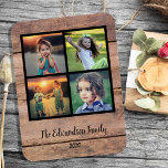 Create your own rustic wood family photo collage magnet<br><div class="desc">Photo magnet with custom Family photo collage on rustic barn wood background
Add your own personal photos to personalise the magnet and and your own text.
If you need help please contact me.</div>