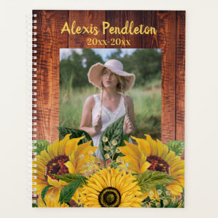 Create Your Own Rustic Wood Sunflowers Photo Planner