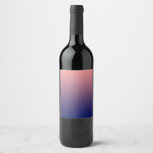 Create your own   salmon pink to blue gradient wine label