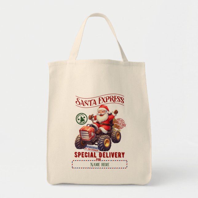 Create Your Own Santa ATV Gift Sack Tote Bag (Front)