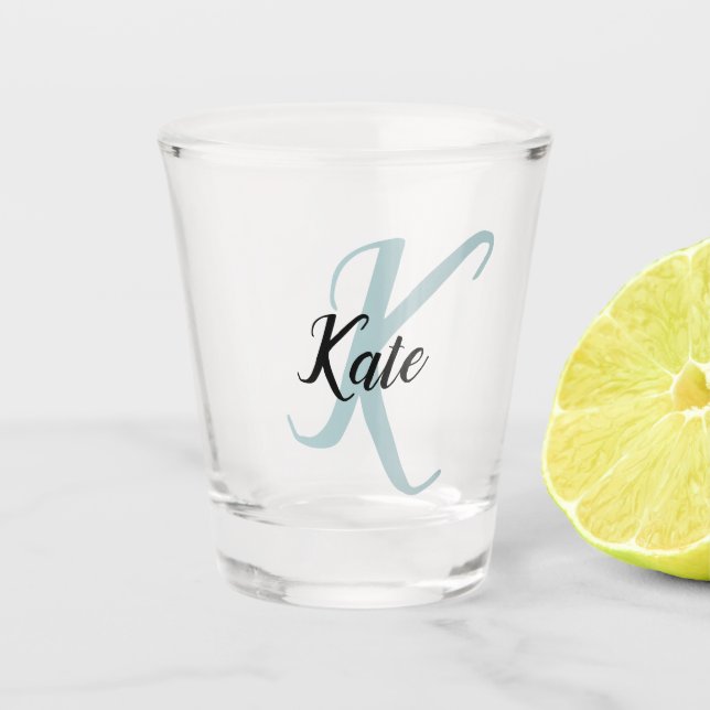Create Your Own Script Monogrammed Initial & Name Shot Glass (Front)