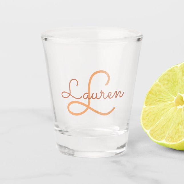 Create Your Own Script Monogrammed Initial & Name Shot Glass (Front)