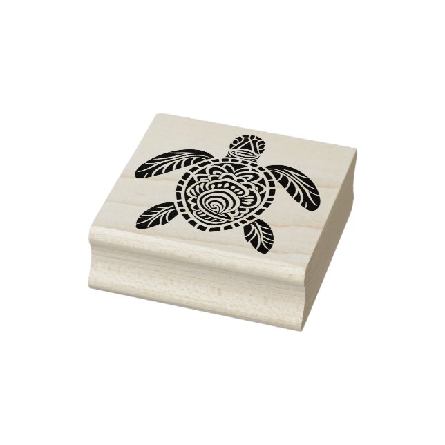 Create Your Own Seashell Tribal Sea Turtle Rubber Stamp (Stamp)