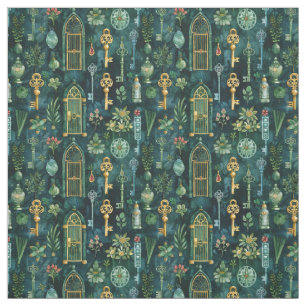 Create Your Own Secret Flower Garden Doors Blue Fabric