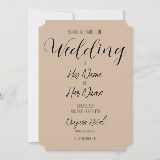 Create Your Own Sepia Beige Wedding Invitation (Front)