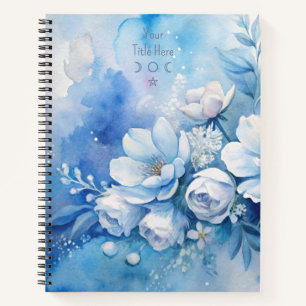 Create Your Own Shabby Chic Blue Purple Roses Notebook